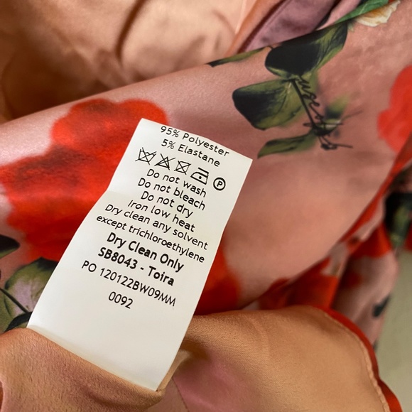 House of CB ‘Toira’ Satin Rose Print draped corset mini dress NWOT size L - Picture 9 of 15